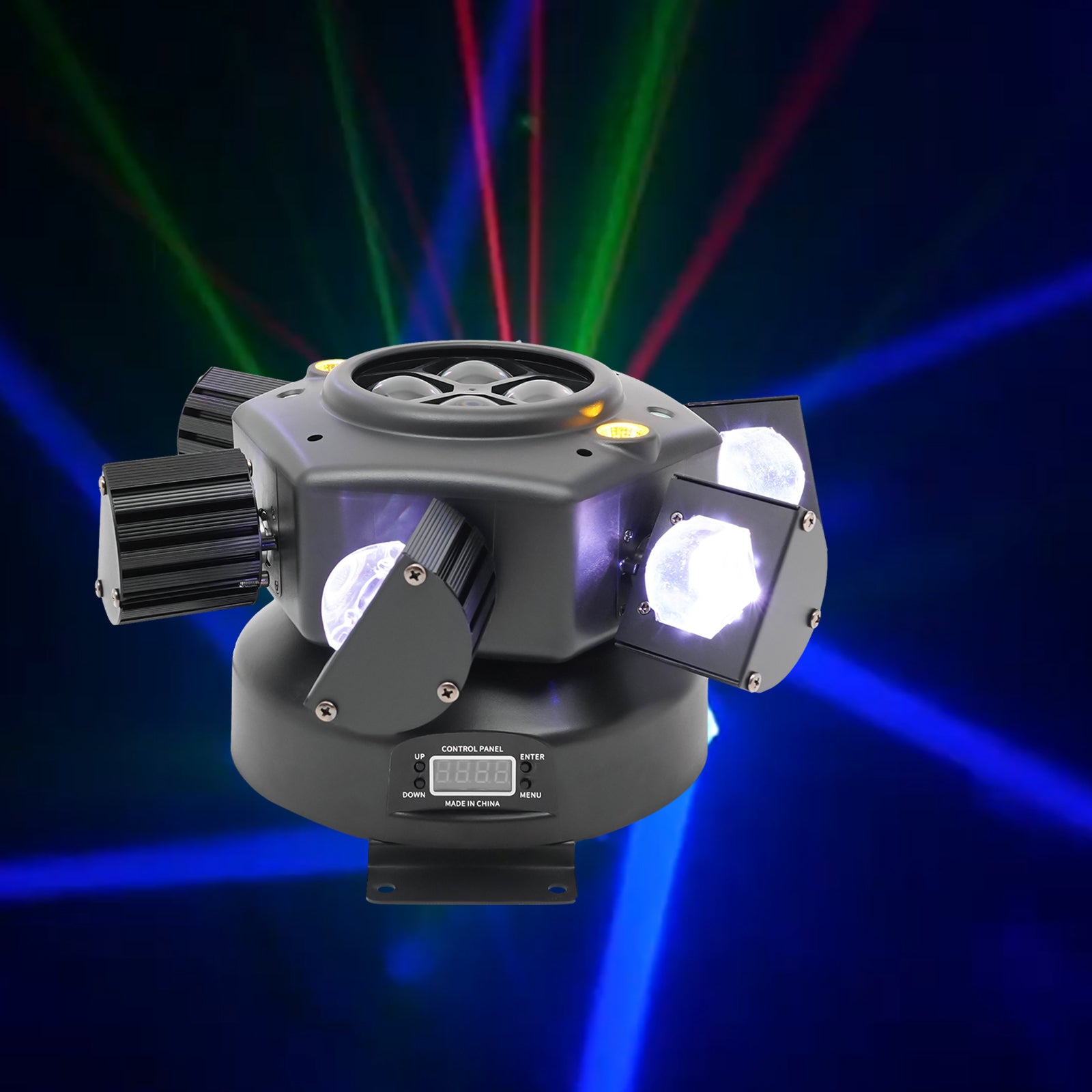 Luce di scena a diamante piccola a sei bracci da 150W con laser, sorgente luminosa a LED, 220-240V universale