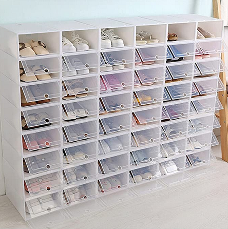 CNCEST Set di 24 scatole di plastica per scarpe