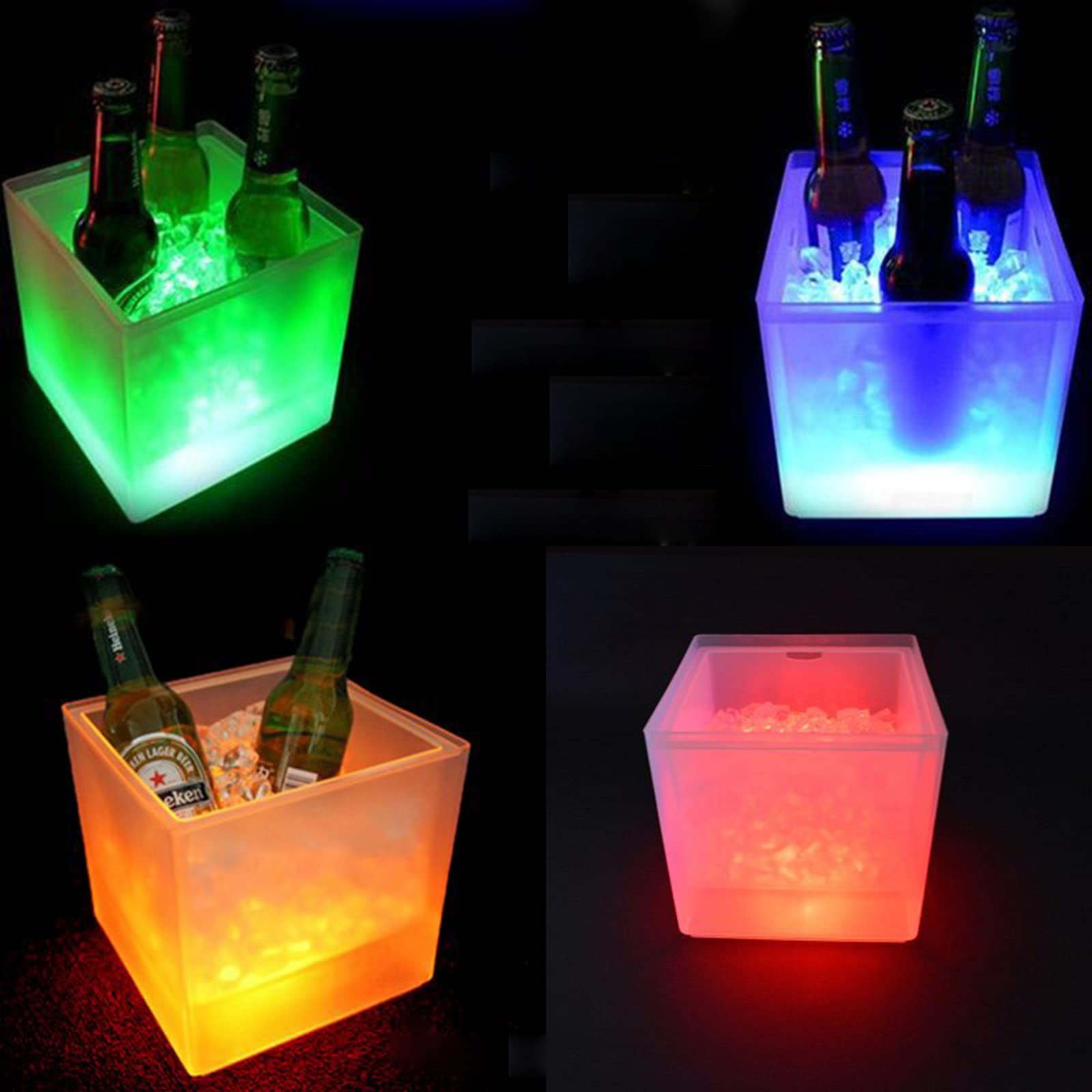 Secchiello per il ghiaccio a LED, refrigeratore per champagne con 16 cambi di colore, refrigeratore per bevande