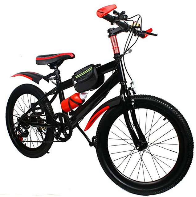 20 Pollici Bici per Bambini Mountain Bike per Bambini, Ragazzi, Ragazze, Bicicletta Biciclette per Gemelli MTB (Verde/Rosso)