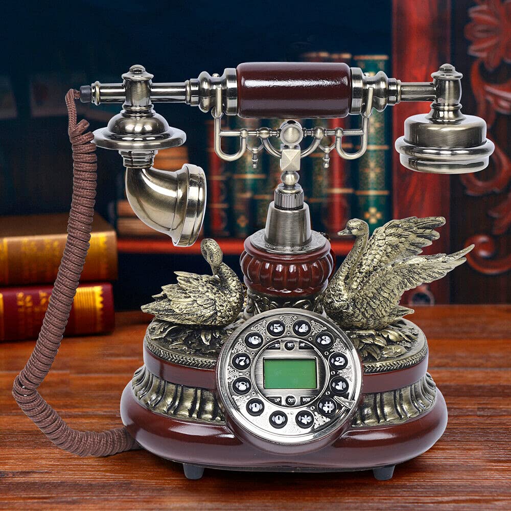 Telefono retrò Telefono con filo vintage, Telefono fisso retrò Telefono nostalgico per la decorazione della tavola di casa in ufficio
