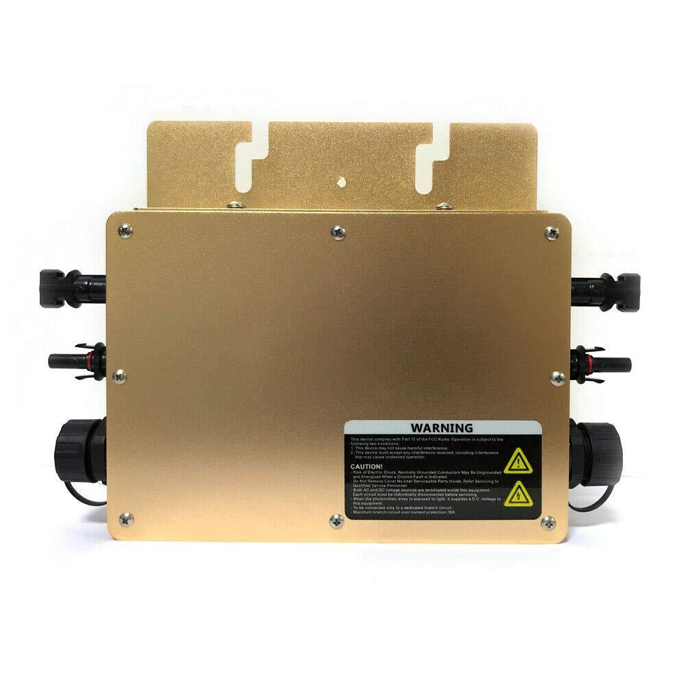 Microinverter - Microinverter collegato alla rete, inverter solare WVC-600W MPPT, 22-50 VDC (oro)