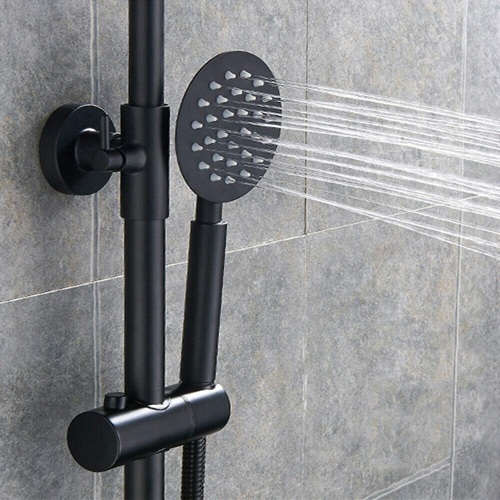 Set doccia con soffione e doccetta, colore nero