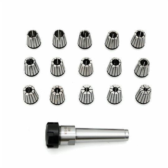 Set di 15 pinze di serraggio 2-16 mm, ER25 (430E) + mandrino MK DIN228 per fresatrice verticale CNC, utensile per incisione e fresatura