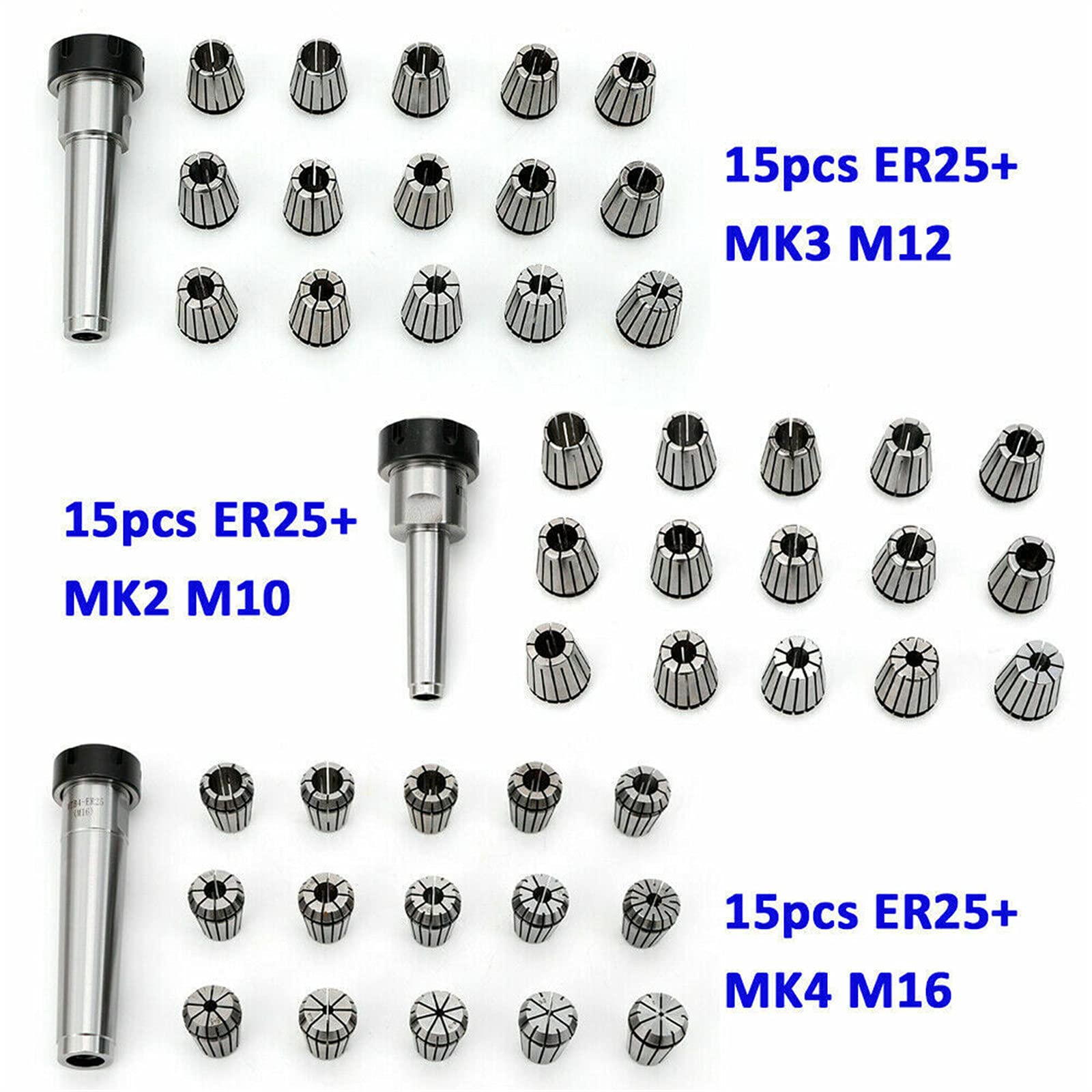 Mandrino portapinza MK3 M12 Kit pinza ER25 precision 0,015 mm