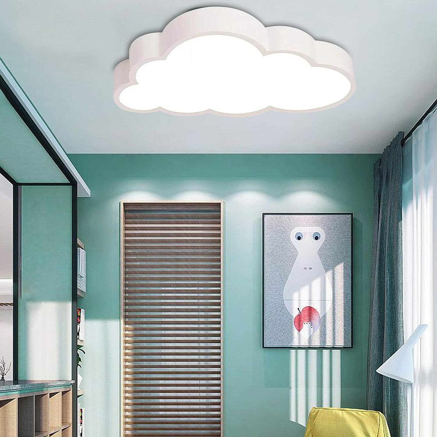 36W Plafoniera a LED per cameretta dei bambini, a forma di nuvola, 15 ㎡-30 ㎡
