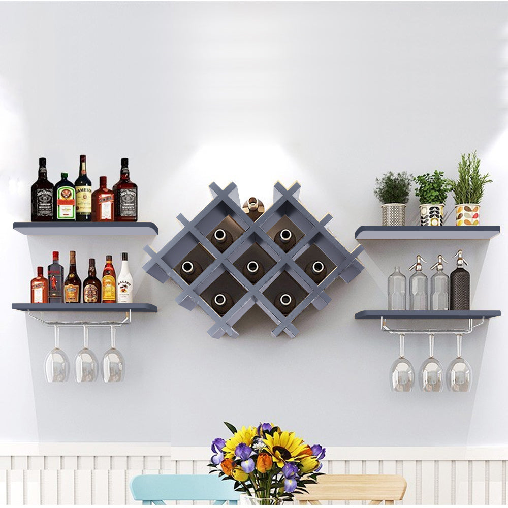 Mensole portabottiglie per armadietto del vino con montaggio a parete per cucina ristorante