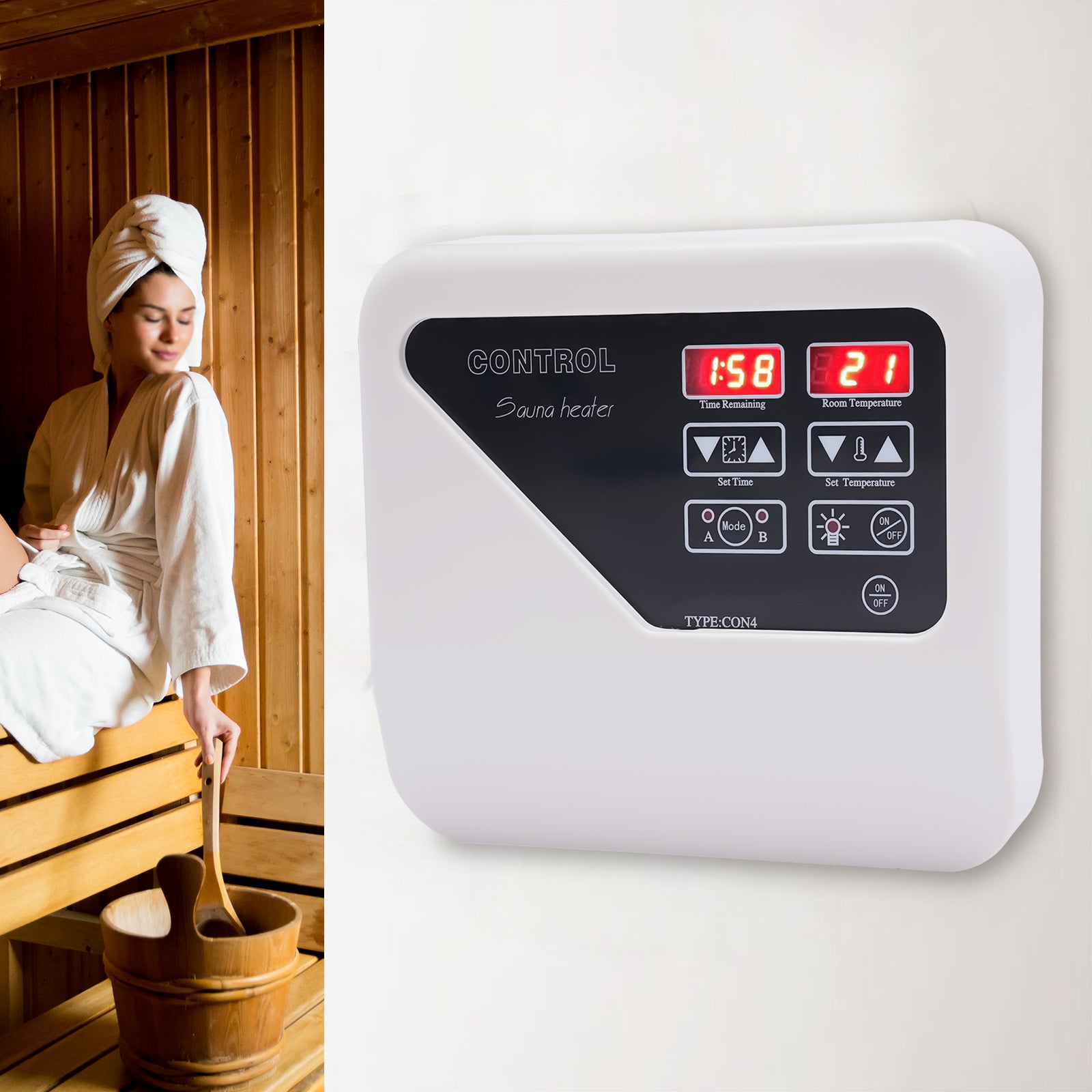 Regolatore esterno per sauna, 2 modi di funzionamento 3-9KW 220V-245V