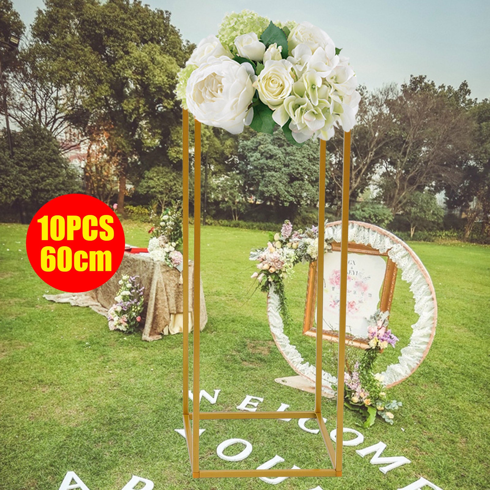 Supporto per Fiori rimovibile da 10 pezzi - Montanti per vasi geometrici per decorazioni di nozze, feste, oro