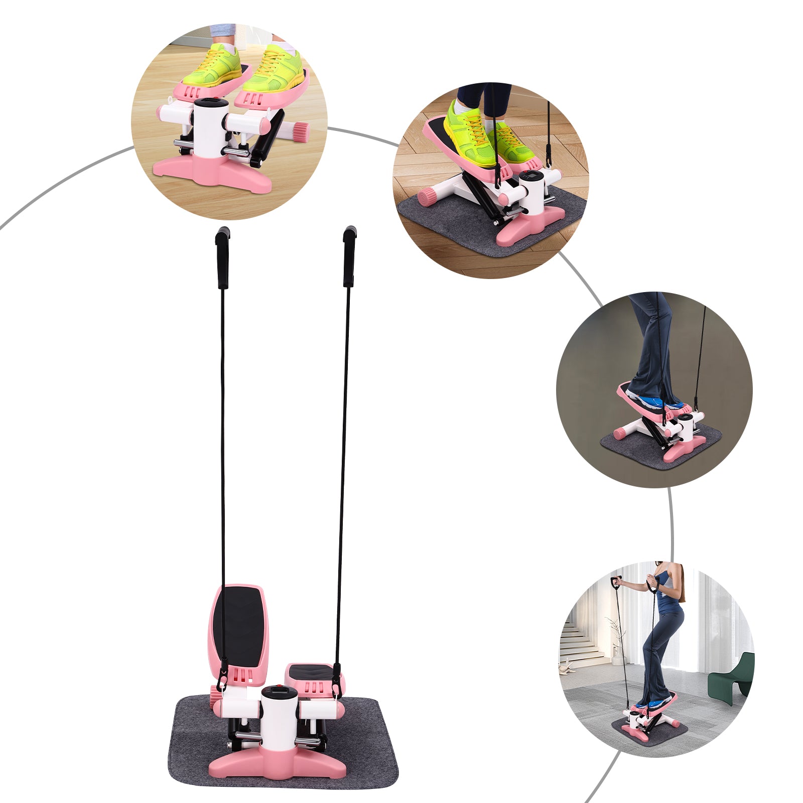 Mini stepper con monitor LCD per fitness,per la casa, salire le scale per allenamento a casa, gambe e braccia