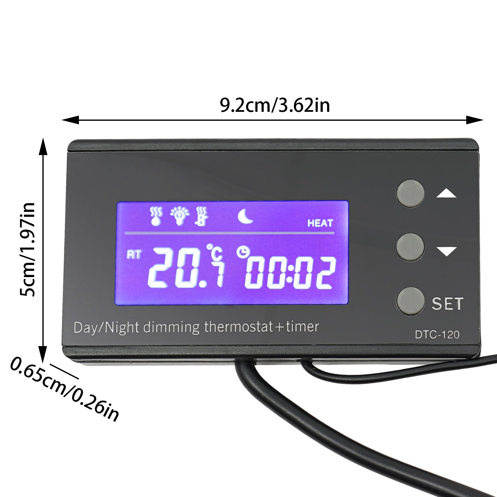 Regolatore di temperatura digitale con termostato in gomma, sensore  per acquario, 0 ~ 50 °C, colore nero