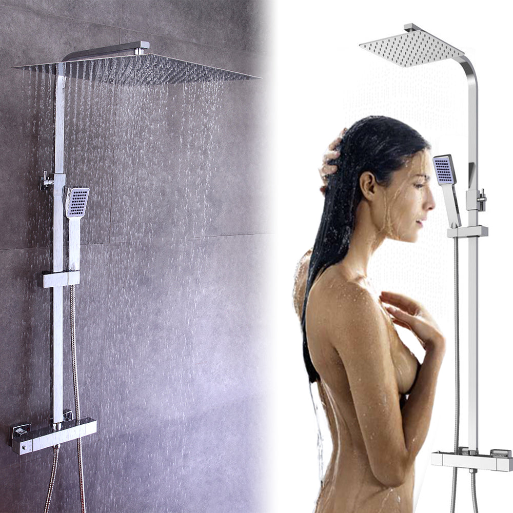 Sistema doccia con termostato, termostato da 38 °C, set doccia con doccia a pioggia