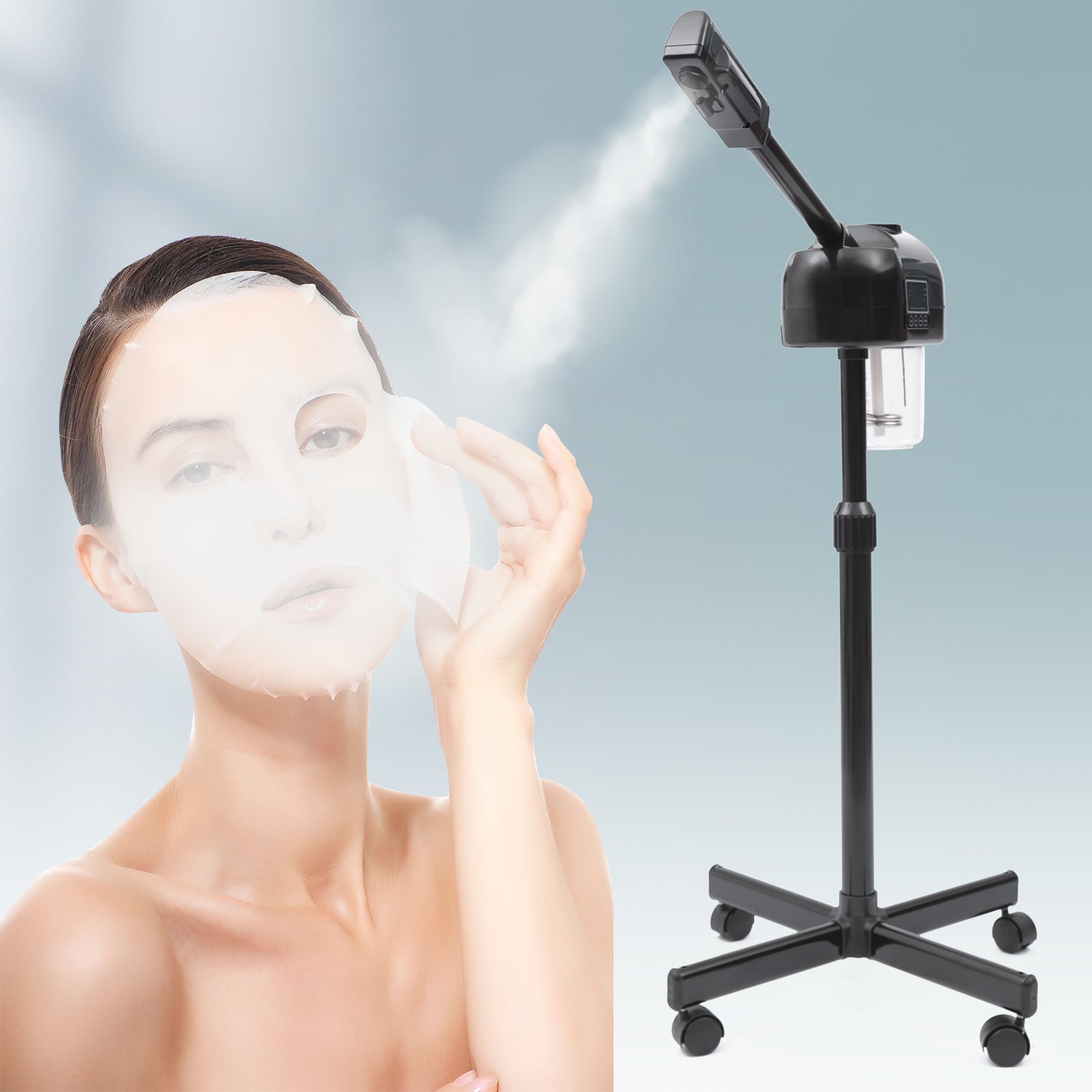 LCD Ozone Facial Steamer Professional per la pelle pulita, la cura della pelle uso a casa, salone di bellezza