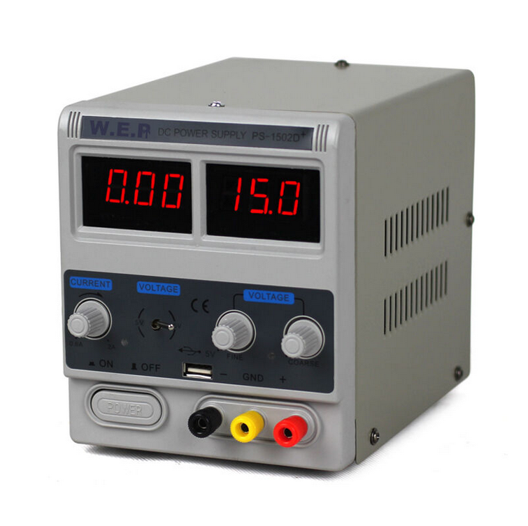 Alimentatore DC 0-15V, 0.6A, Alimentatore digitale regolabile stabilizzato di precisione