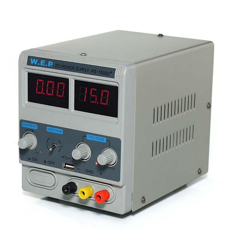 Alimentatore DC 0-15V, 0.6A, Alimentatore digitale regolabile stabilizzato di precisione
