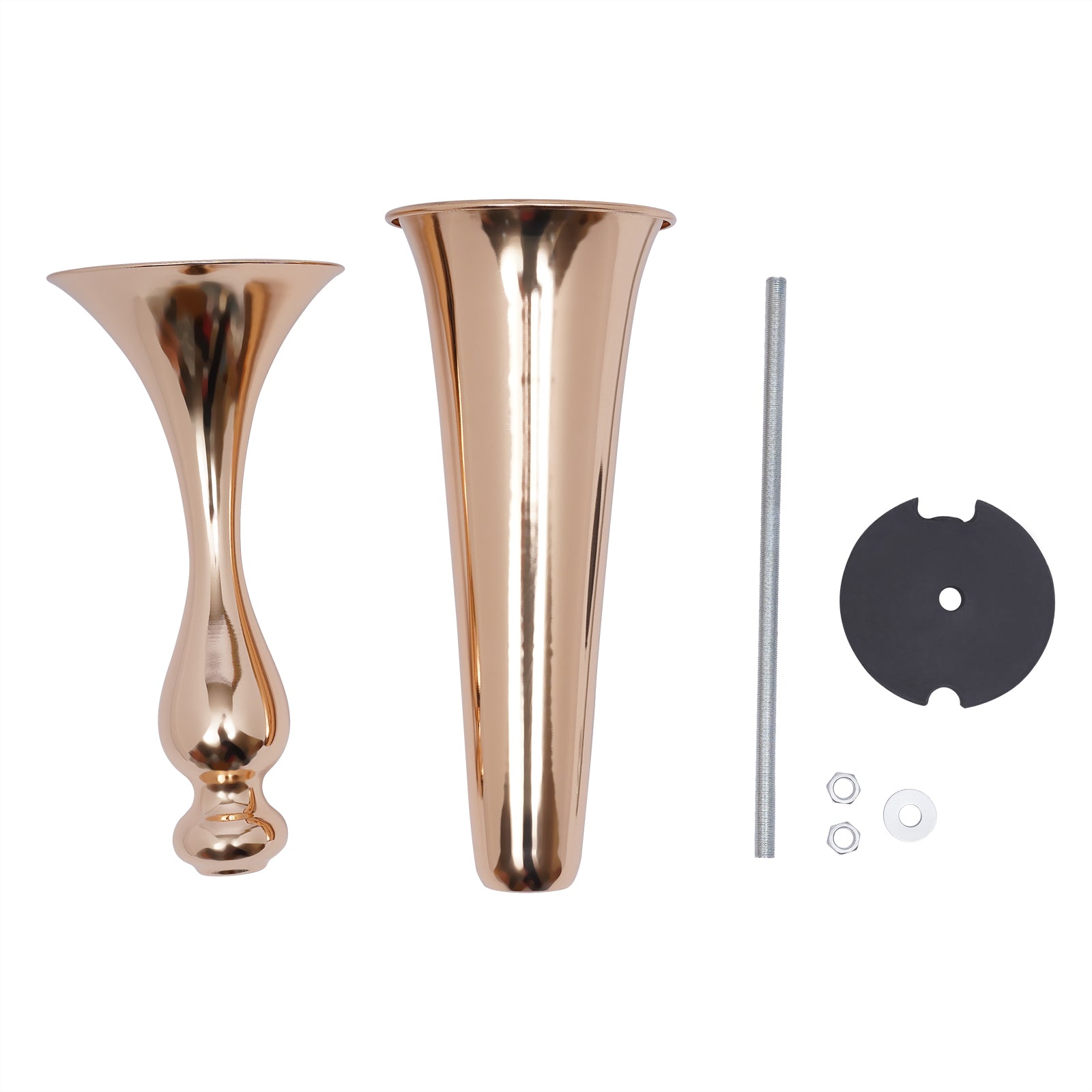 6 vasi a tromba in metallo alto 56,5 cm, in metallo, per Decorazione, Centrotavola, Matrimonio, Cena, Festa di Natale