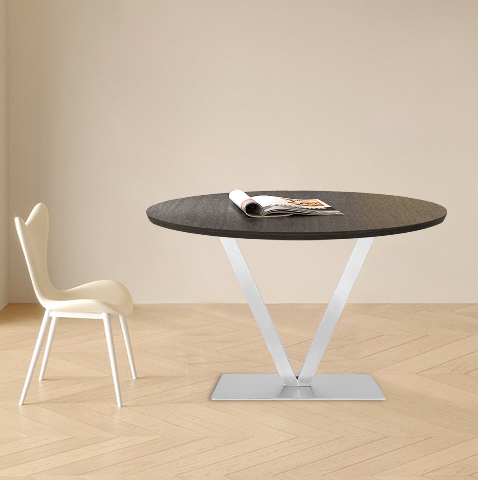 Gambe Supporto del Tavolo a Forma di V in Acciaio Inox, Supporto da Tavolo, 70 cm, per Piani di Lavoro da Cucina