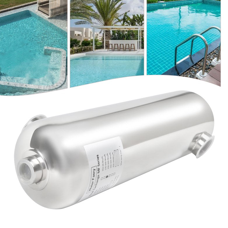 Scambiatore di calore per piscina in acciaio inossidabile 485*134mm 60KW