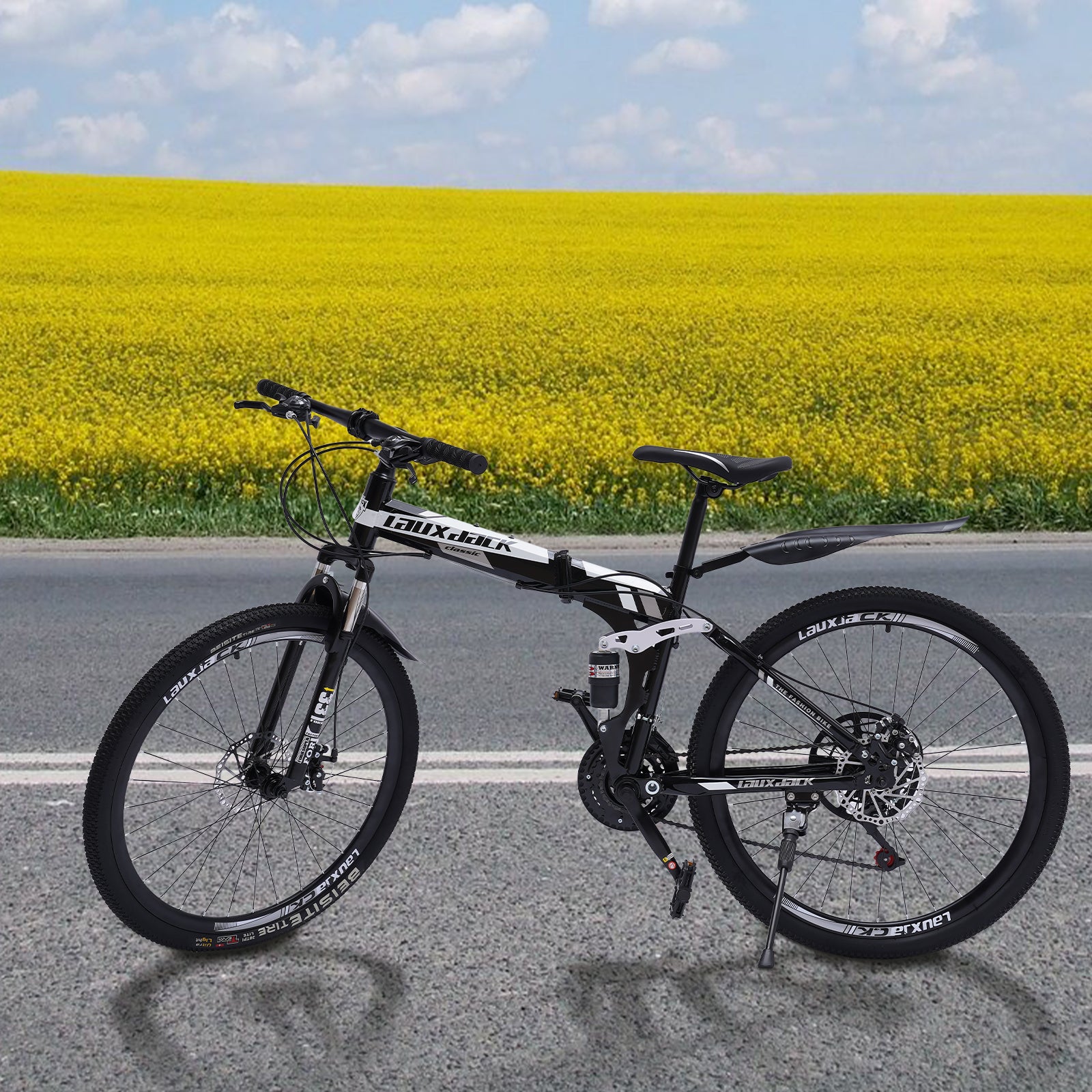 Mountain Bike Bicicletta Pieghevole da 26 pollici, 21 velocità, MTB pieghevole, per sport all'aria aperta, con freni a doppio disco