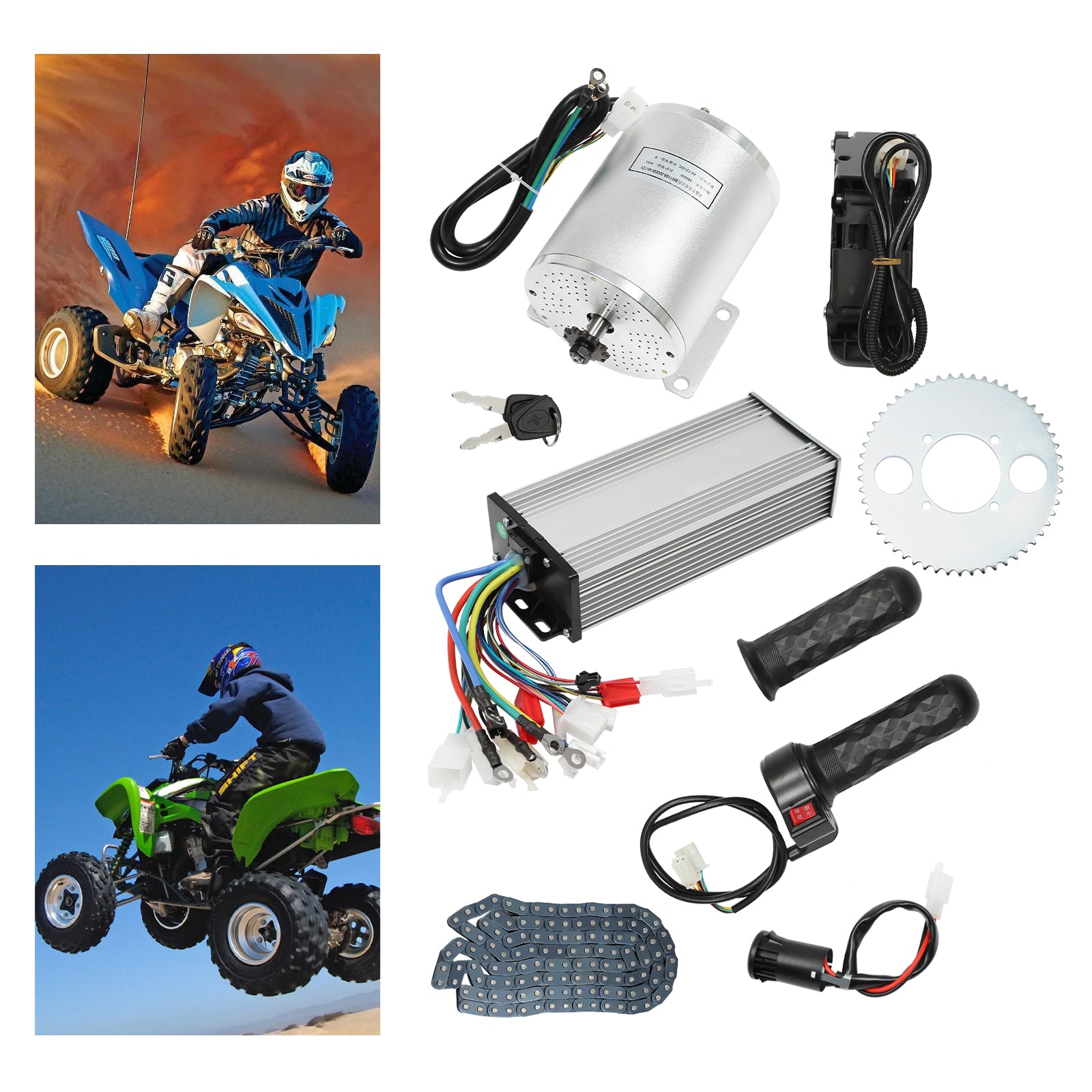 48 – 72 V, motore elettrico senza spazzole, 3000 W, kit di controllo di conversione Fit Go Kart Scooter per moto elettriche e bici da spiaggia