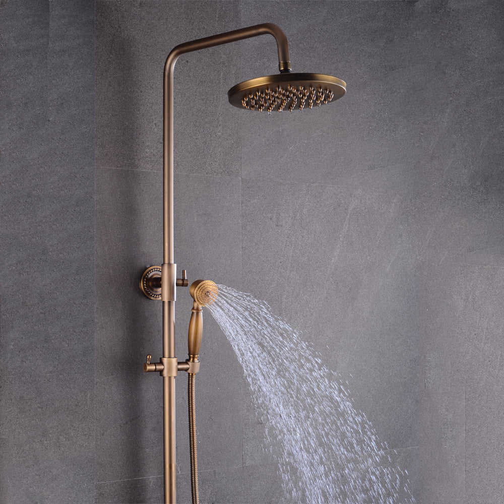 Set doccia retrò completo set da bagno soffione doccia rubinetto soffione doccia bronzo nostalgico retrò doccia oro antico