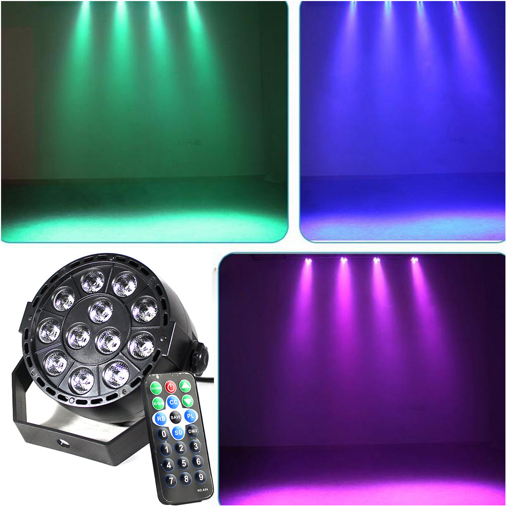 36W Illuminazione da Palcoscenico,lampada da scena a 7 canali,12 luci LED RGB da 3 W,per palcoscenico,feste, matrimoni, bar,club