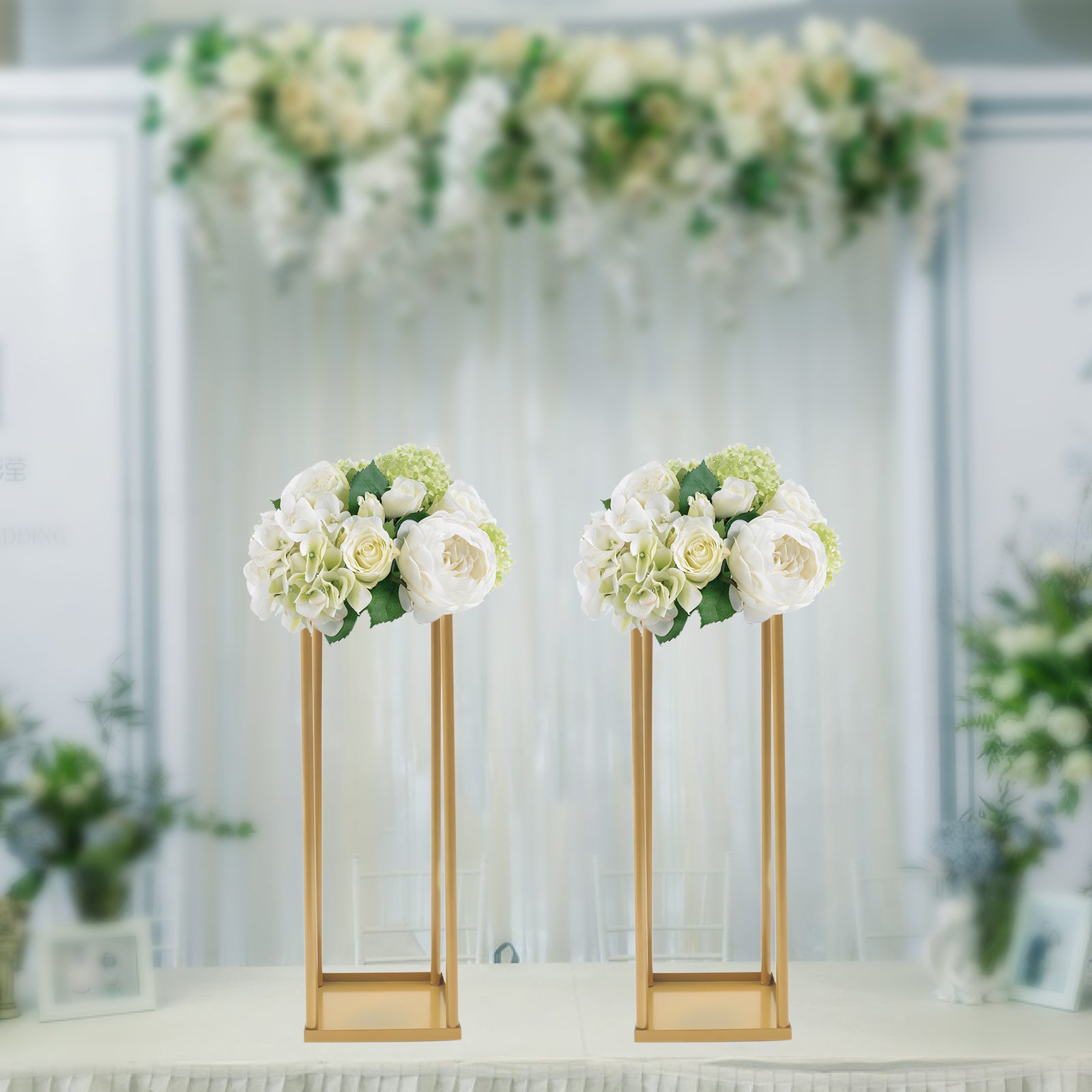 2 pezzi Supporto per fiori in oro Supporto da pavimento per matrimoni Colonna in metallo Supporto