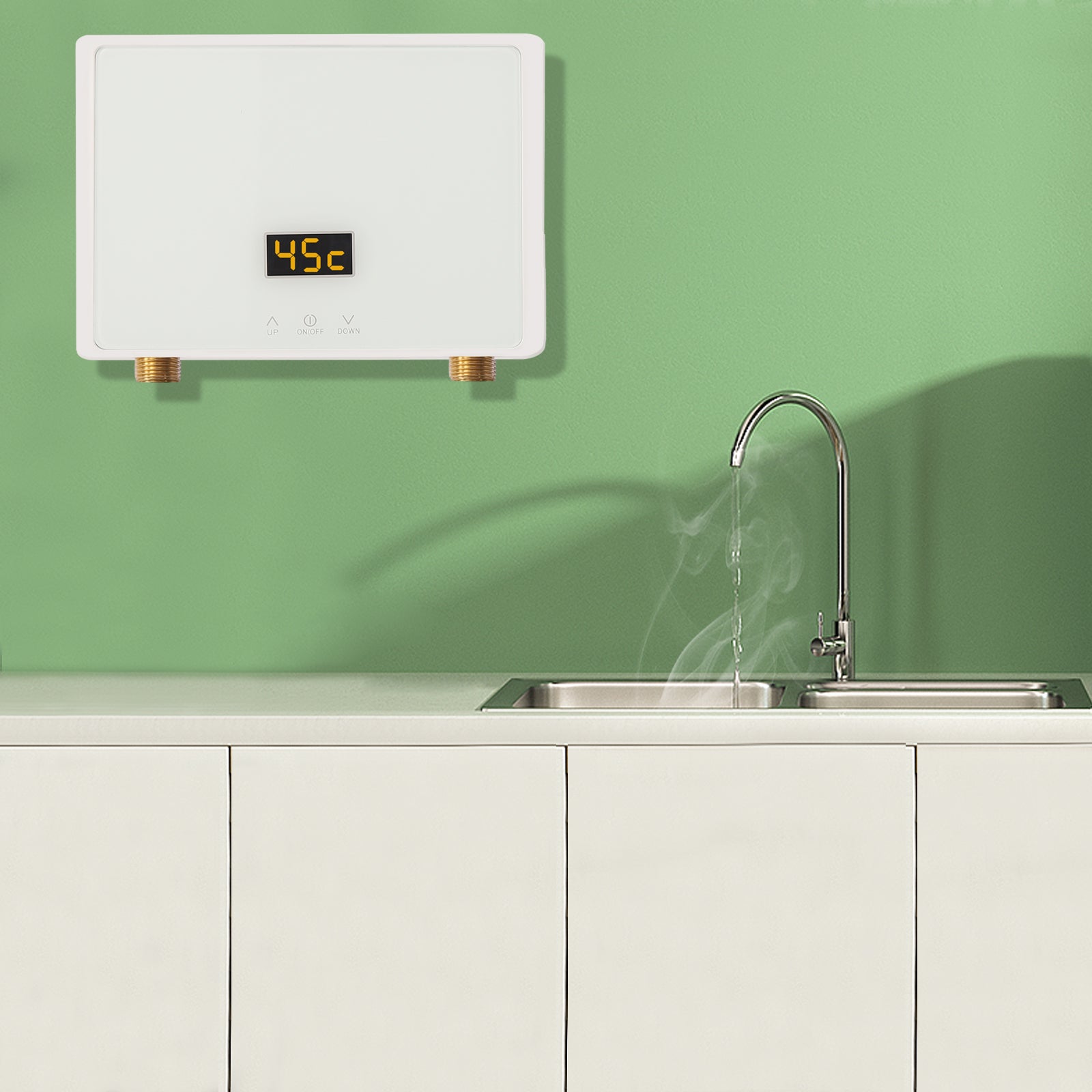 Mini scaldabagno senza serbatoio 5500 W sotto lavabo 220 V sistema di riscaldamento termostatico per cucina principale bagno
