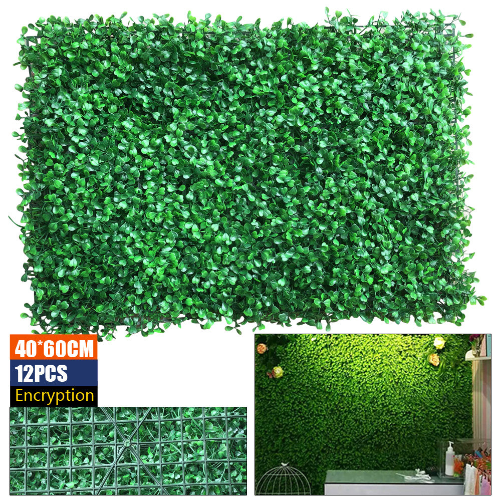 12PCS siepe artificiale, recinto di piante, verde decorazione murale 60x40x4cm