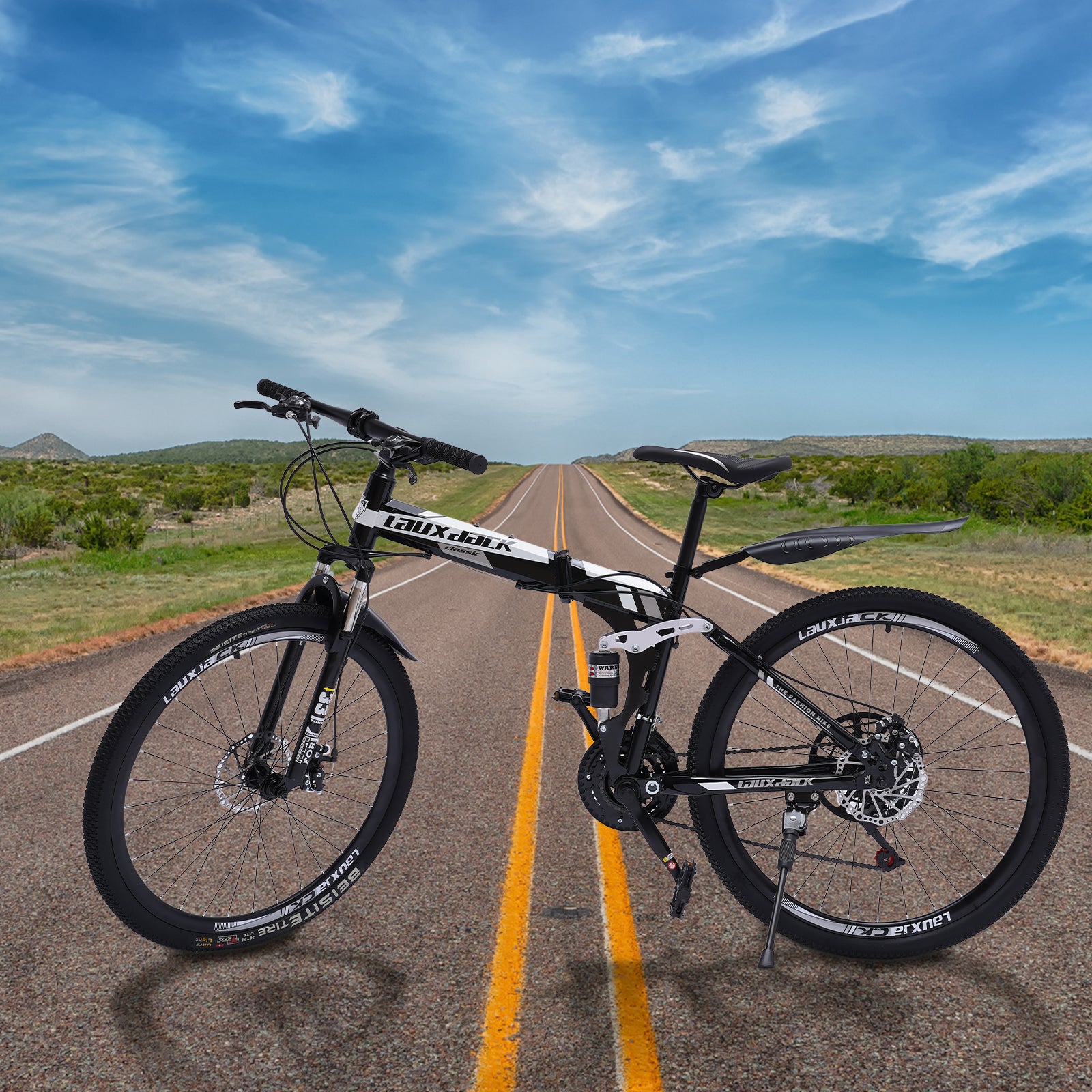 Mountain Bike Bicicletta Pieghevole da 26 pollici, 21 velocità, MTB pieghevole, per sport all'aria aperta, con freni a doppio disco