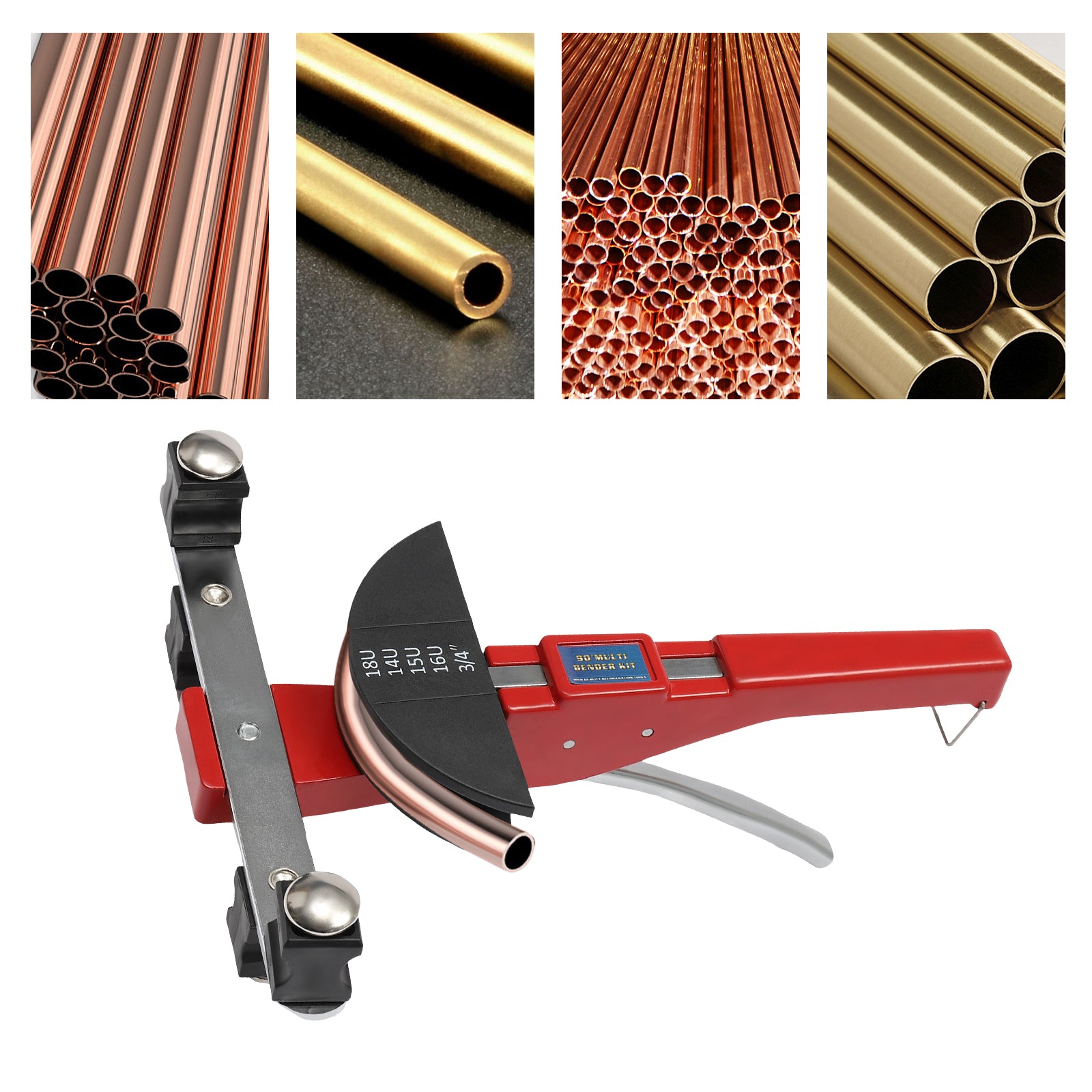 Curvatubi con una sola mano,6 – 22 mm,per tubi in rame, tubi in alluminio, tubi in acciaio inox a pareti sottili, tubi in riciclaggio,rosso