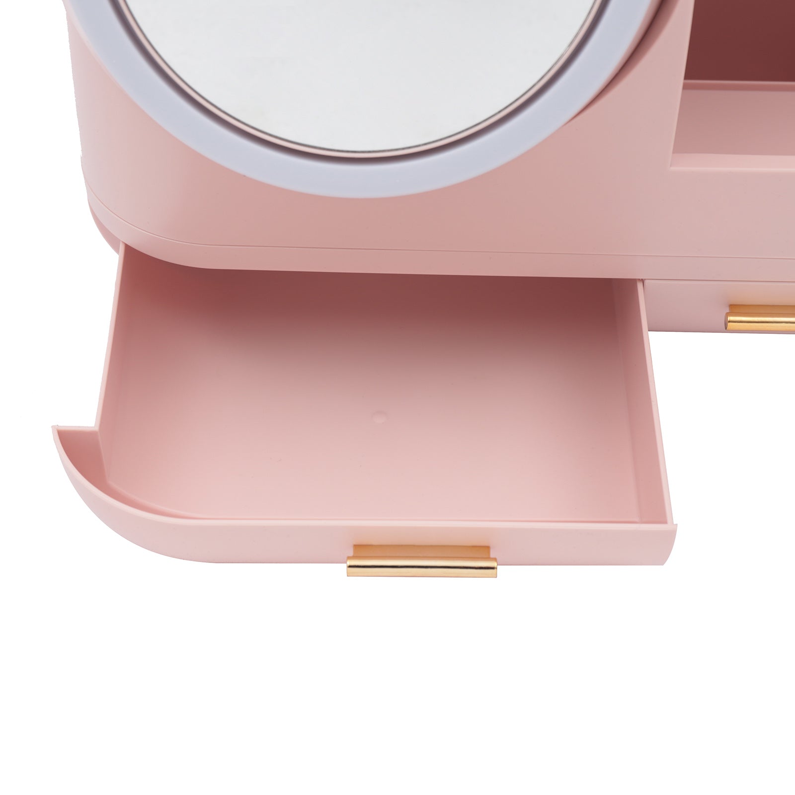 Organizzatore di Cosmetici con Luce LED e Specchio da Trucco, Contenitore per Cosmetici a LED con Ricarica USB (rosa)