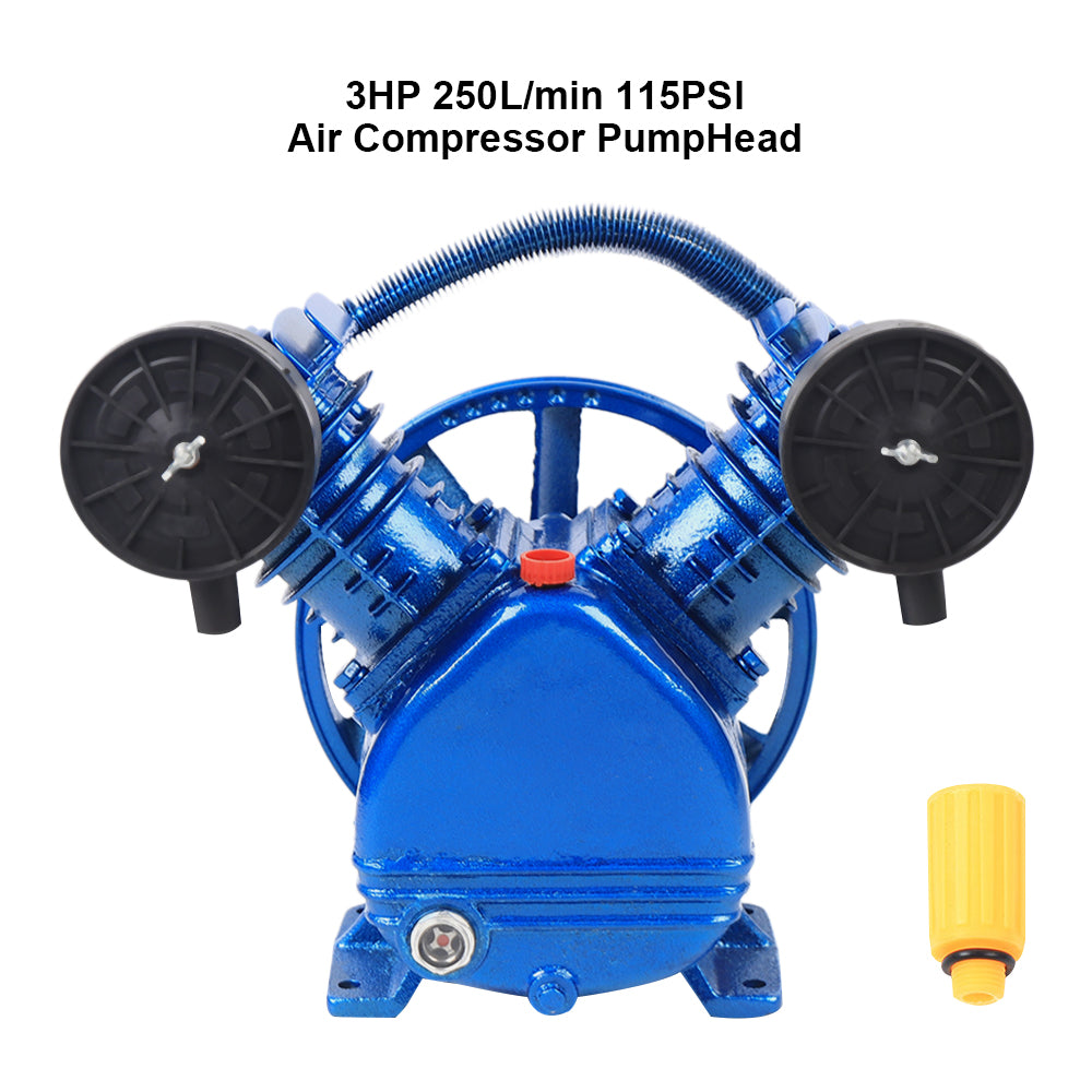 3HP - Compressore ad aria a 2 pistoni a V, 2 cilindri, 1050 giri/min, 2200 W, doppio cilindro