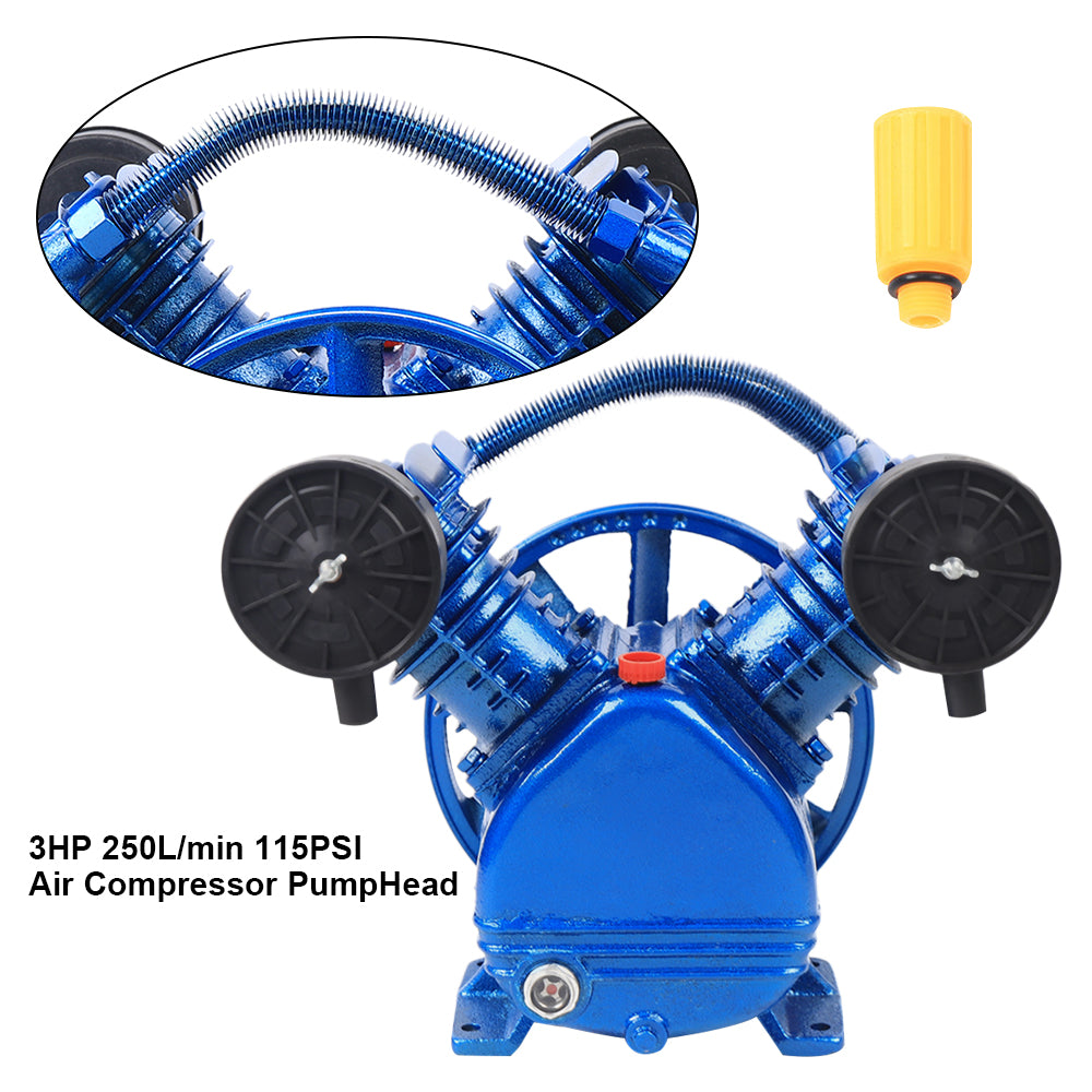 3HP - Compressore ad aria a 2 pistoni a V, 2 cilindri, 1050 giri/min, 2200 W, doppio cilindro