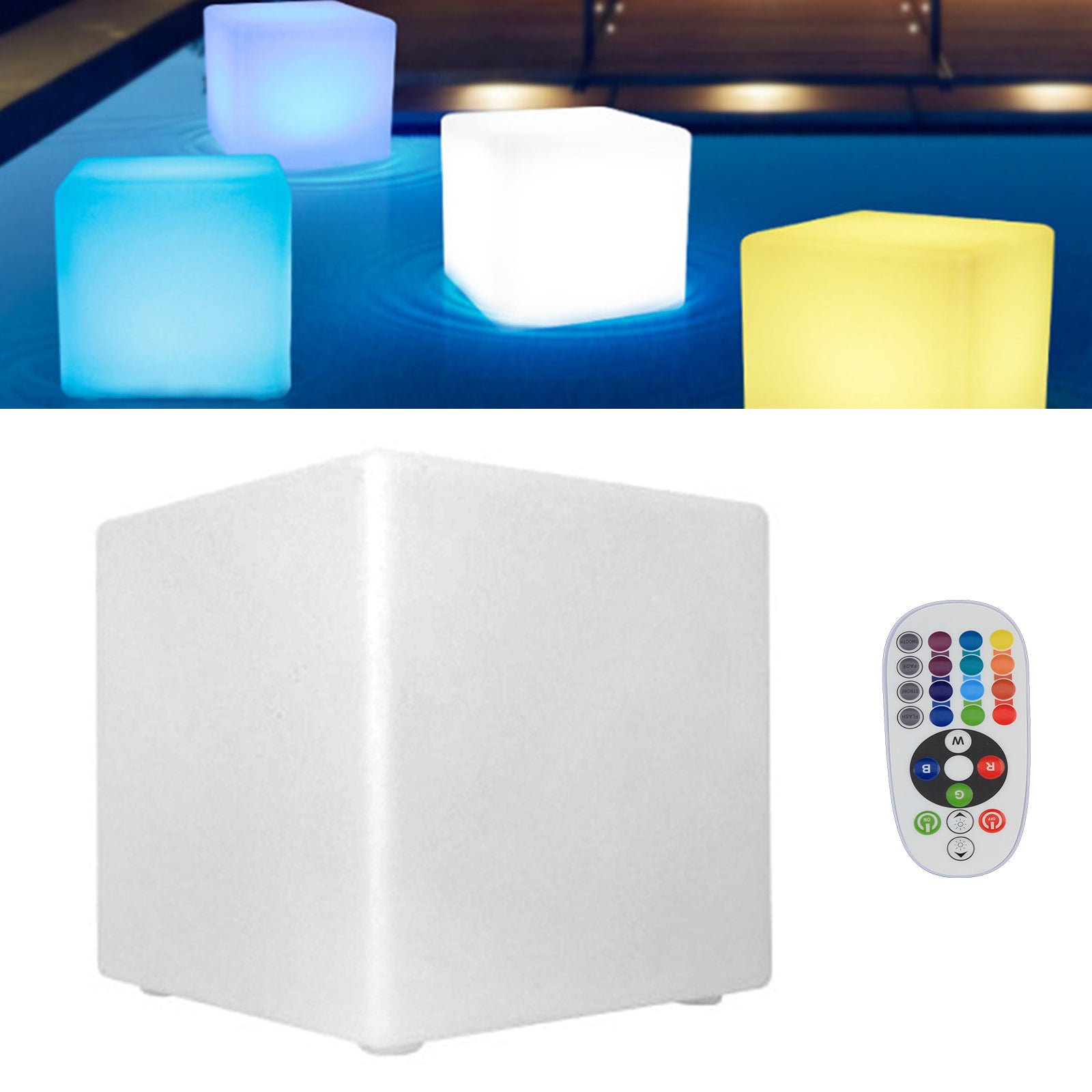 Tavolo da sgabello a cubo di luce a LED Sgabello da giardino con cambio colore RGB 16 colori 30 * 30 * 30cm