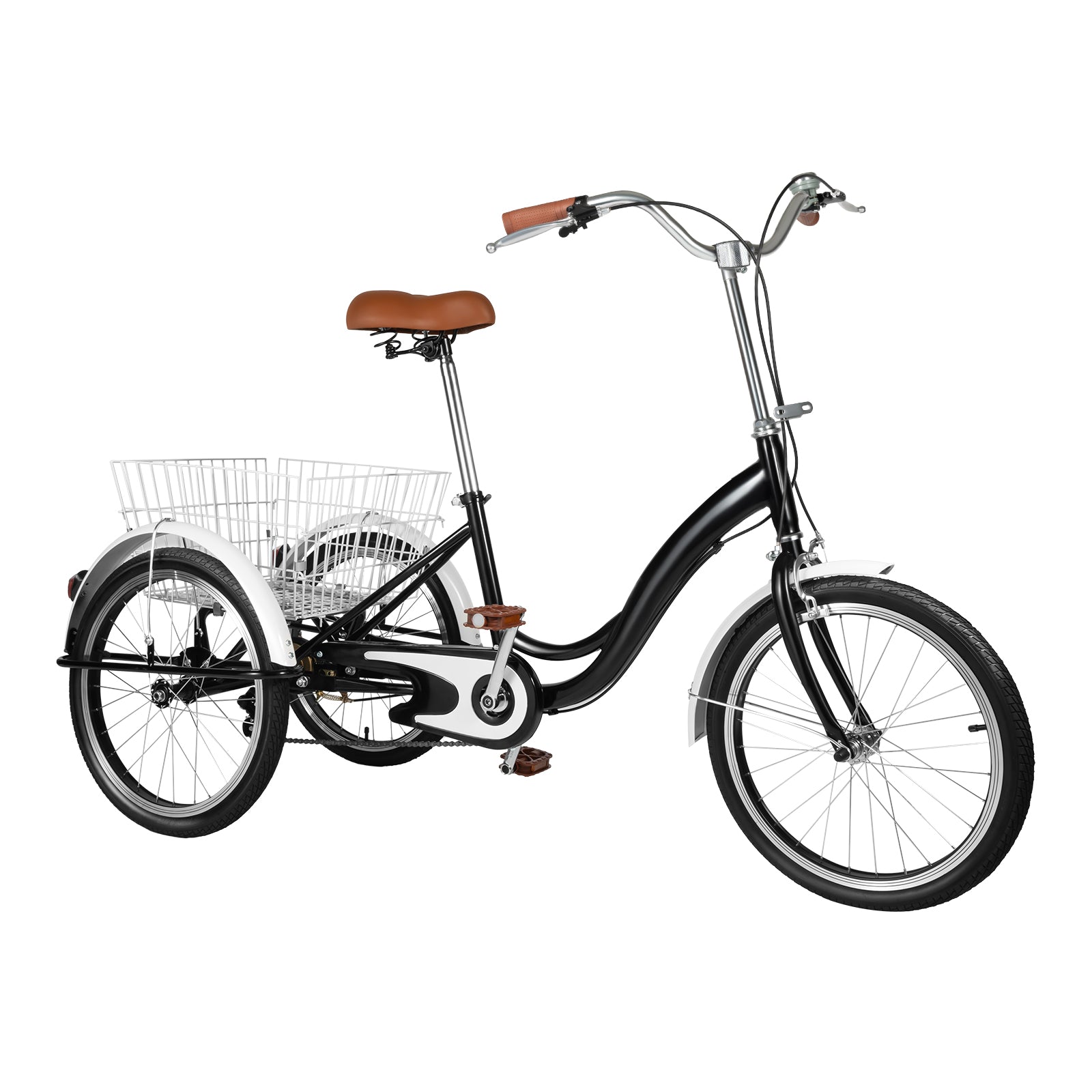 20 Pollici Triciclo con cestino della spesa per adulti anziani Bicicletta (nero)