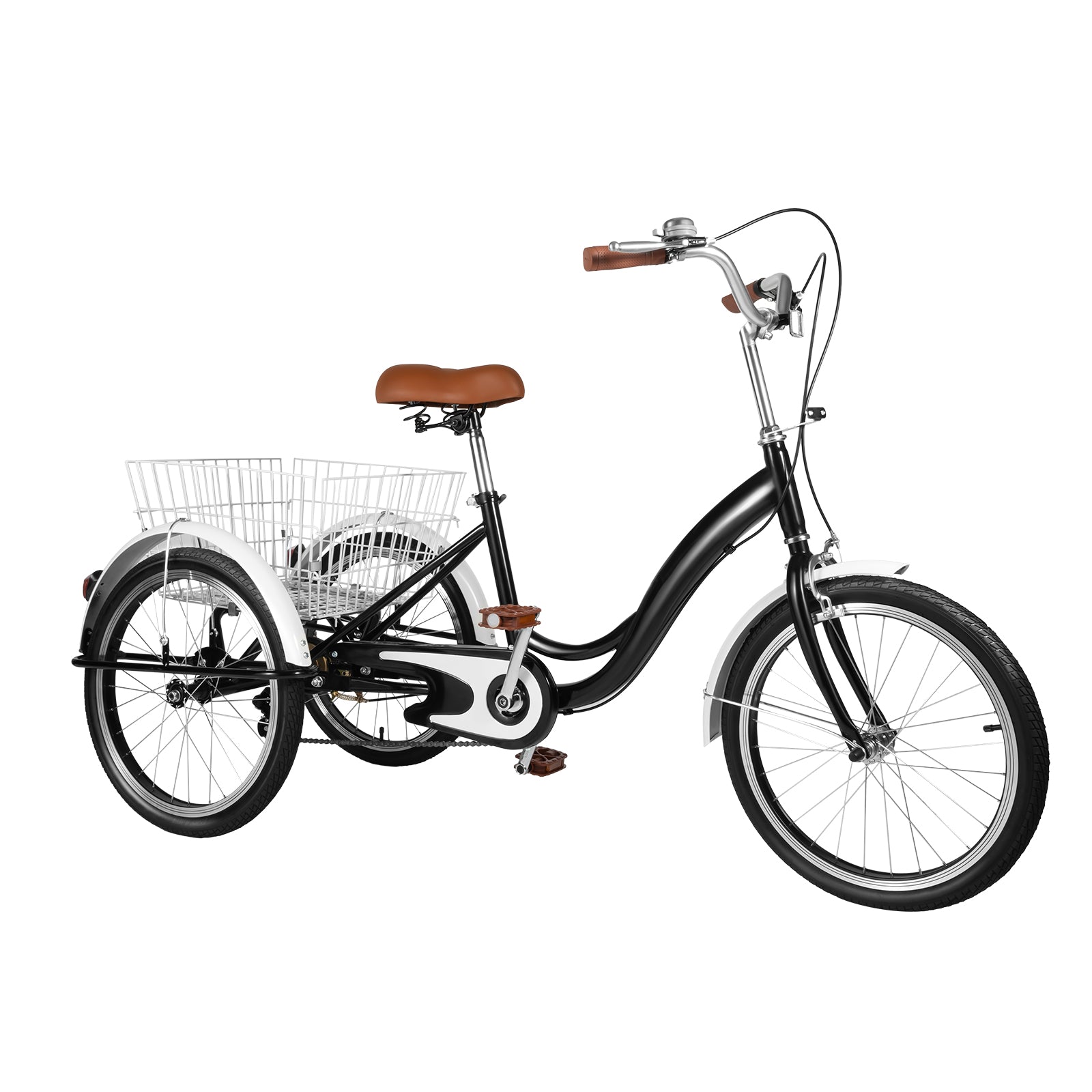 20 Pollici Triciclo con cestino della spesa per adulti anziani Bicicletta (nero)