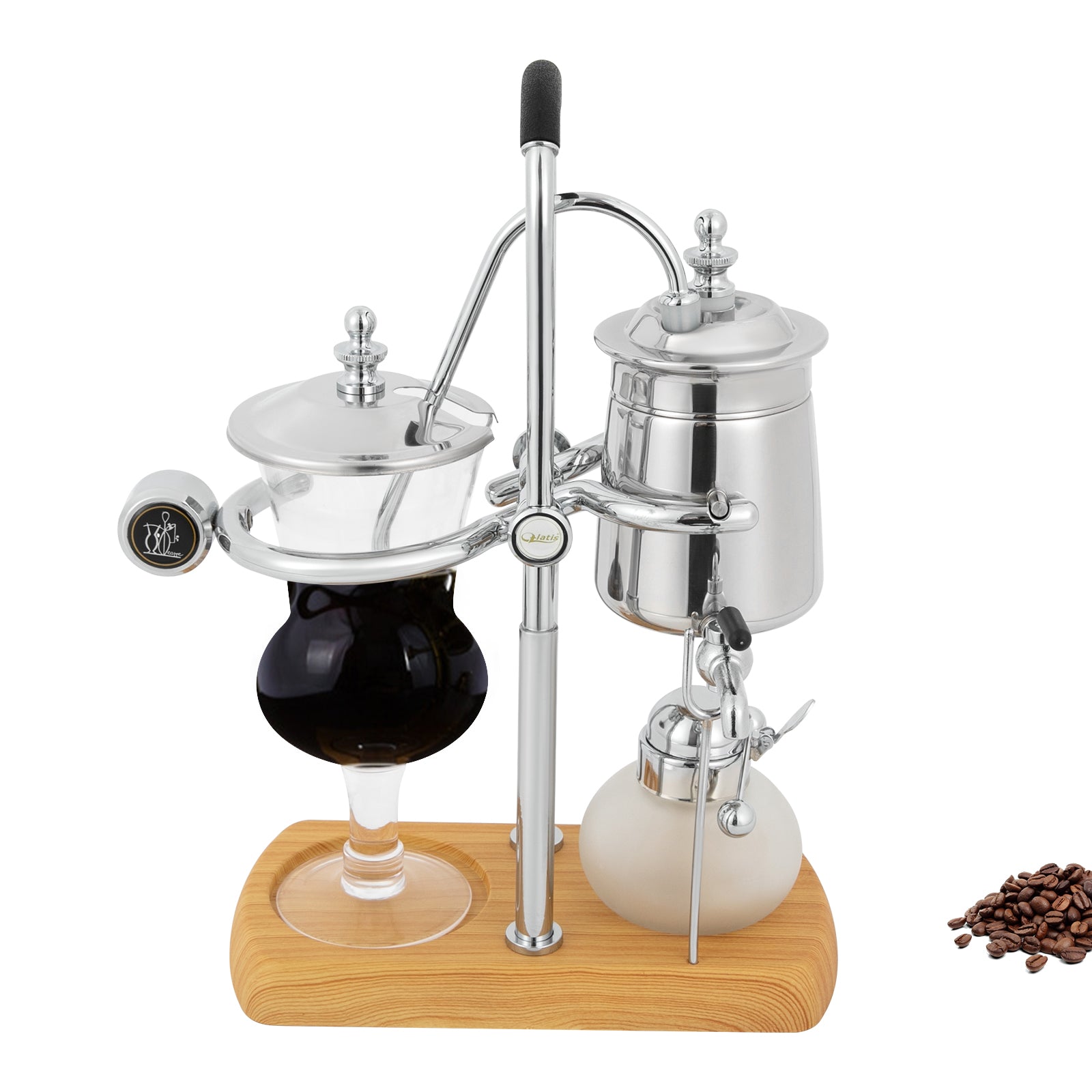 Macchina da caffè sottovuoto, stile retro, macchina da caffè a sifone belga per estrarre il caffè e preparare il tè (argento)
