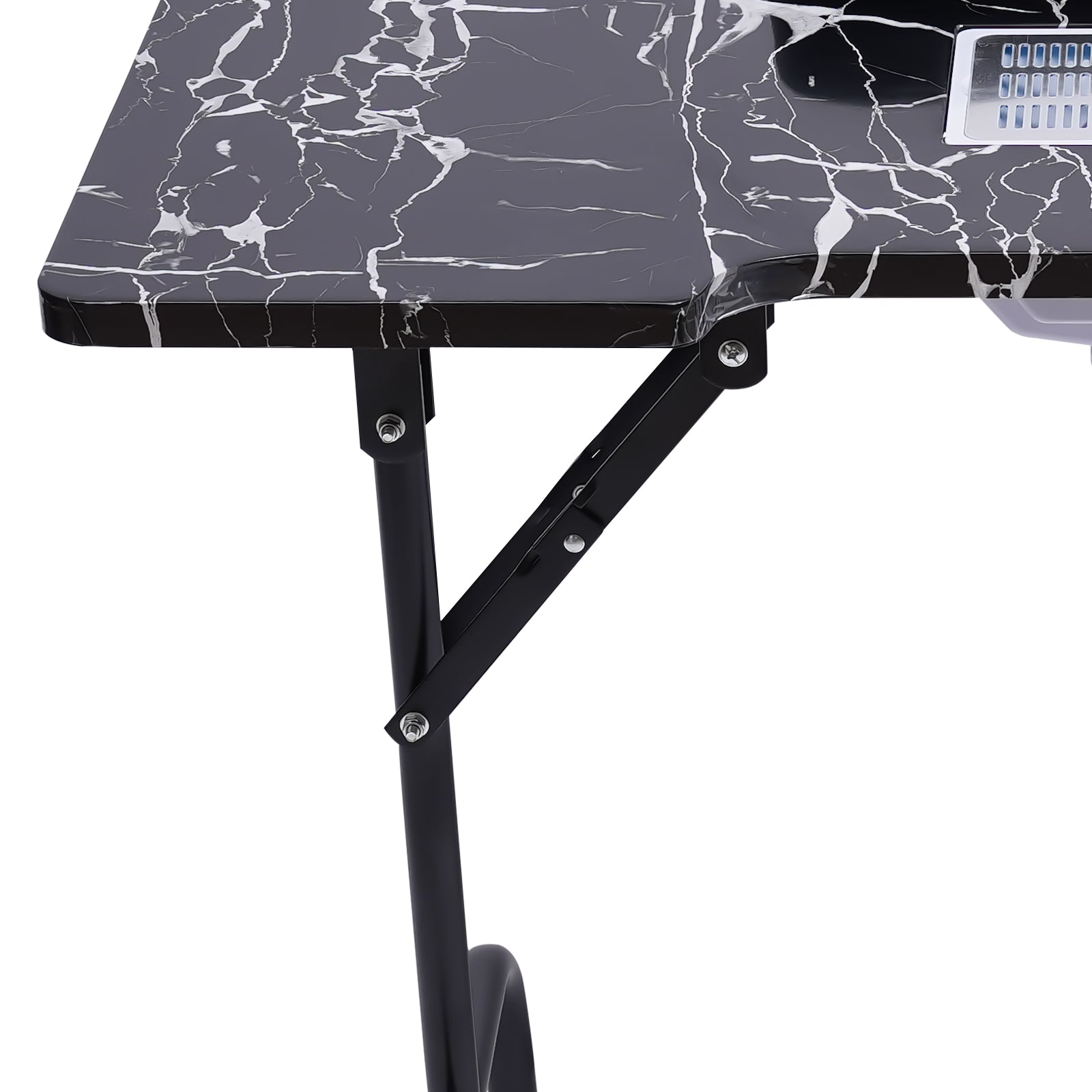 Manicure portatile tavolo per unghie con aspirazione e poggiapolsi, tavolo portatile, tavolo pieghevole, 90 x 40 x 72 cm
