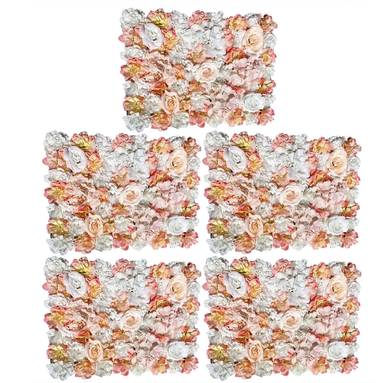 5X Pannello di fiore rosa, per parete di fiori artificiali, pianta in tessuto di seta, per parete di matrimonio.