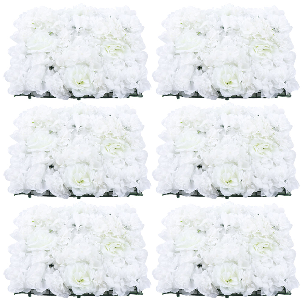 6 Pareti di Fiori Artificiali Decorazione di Sfondo, per Giardino, Matrimonio, Decorazione 40 x 60 cm