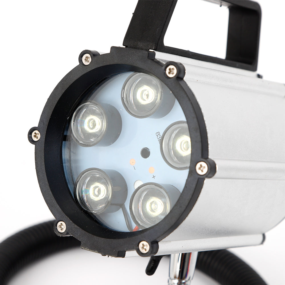 Lampada a LED da 5 W per Macchina da Lavoro a Rotazione, Lampada Flessibile per Fabbrica (Base Magnetica)