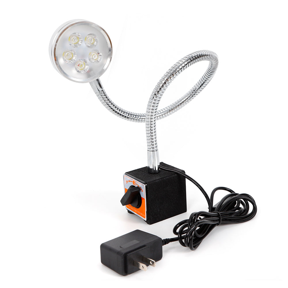 Lampada da lavoro con base magnetica a LED, Lampada magnetica a collo di cigno flessibile, 5 W
