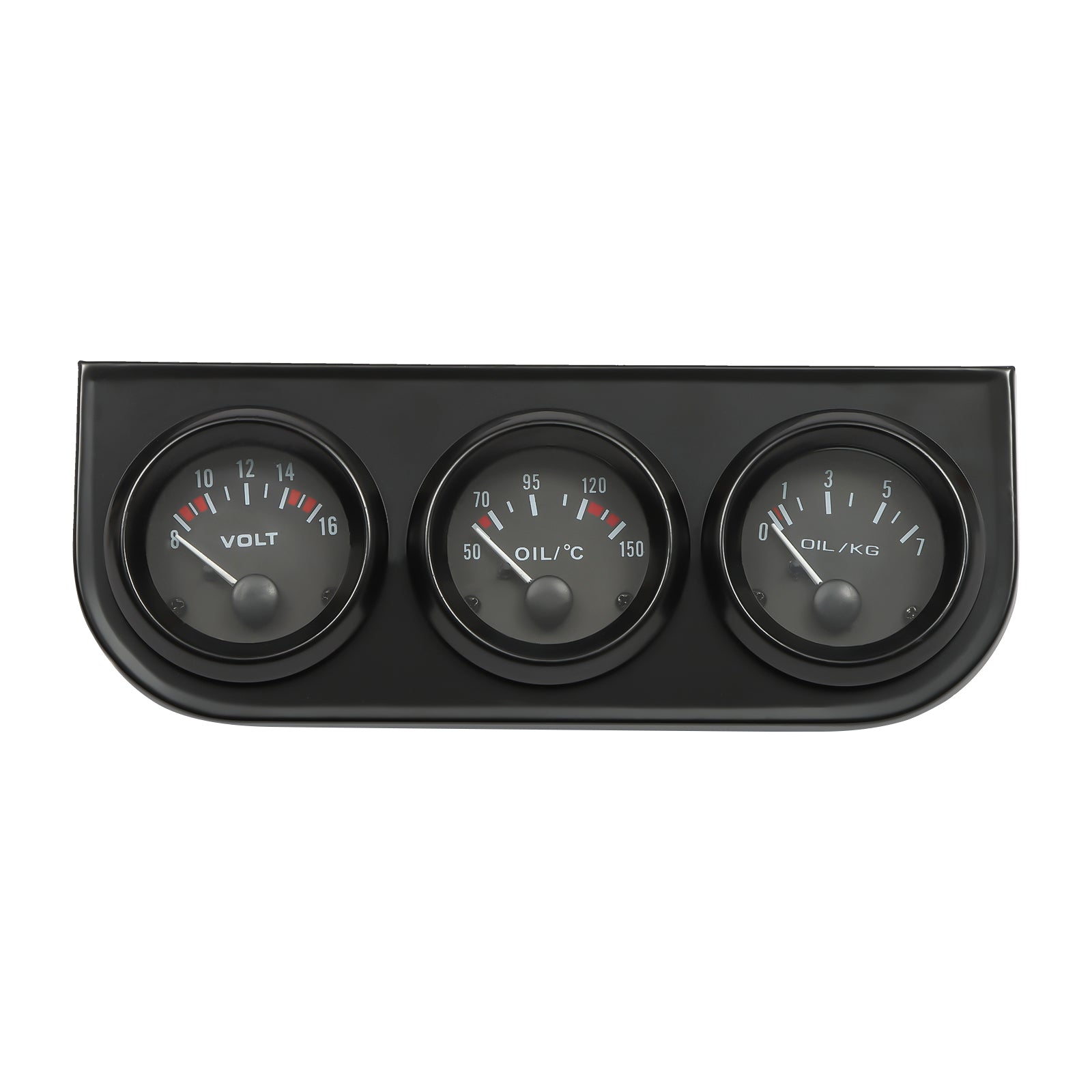 Kit manometro per auto, 3 in 1, 52 mm, voltmetro + indicatore della temperatura dell'olio