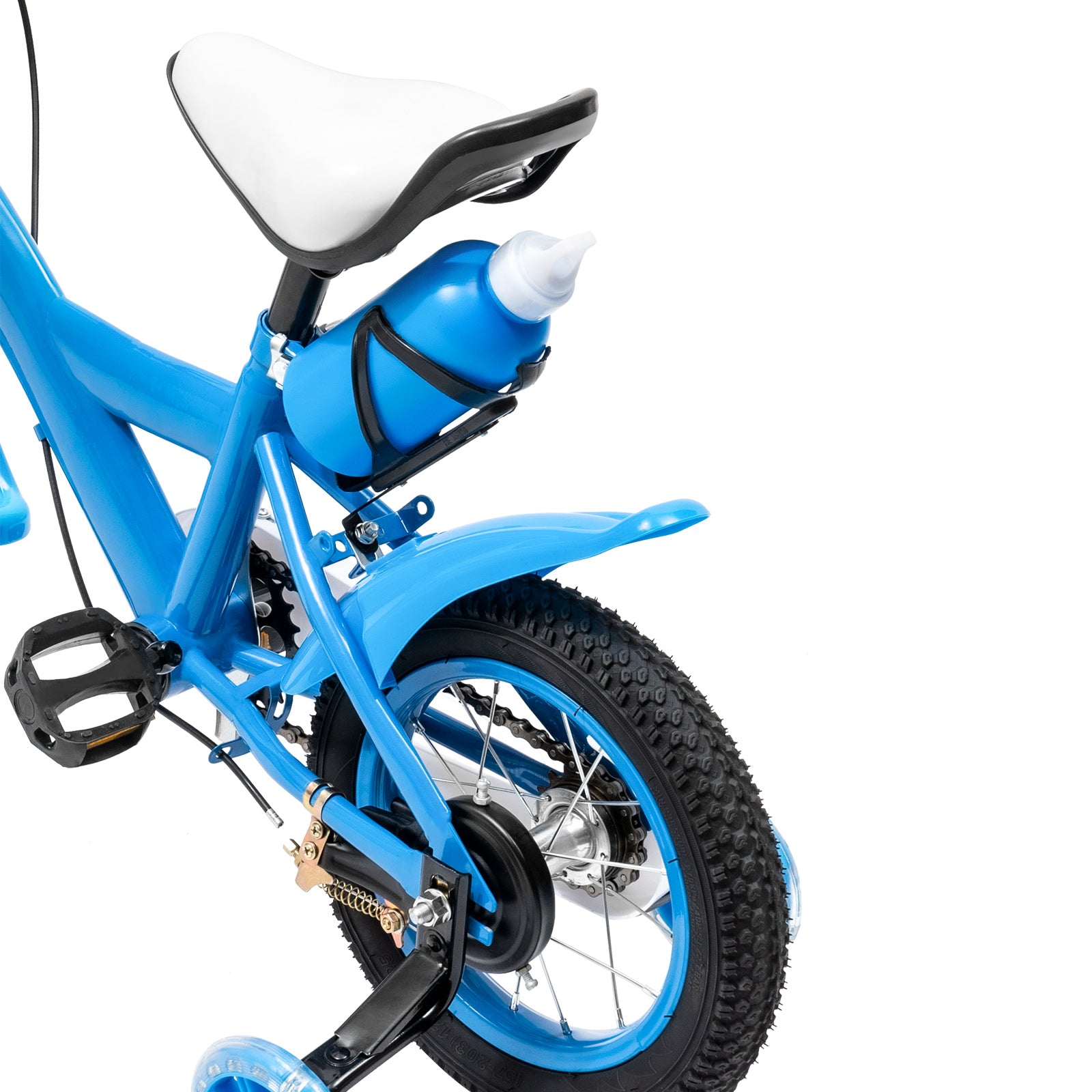 12 pollici Bicicletta per bambini con cestino Bicicletta Blu per bambine con rotelle per allenamento di sicurezza per principianti