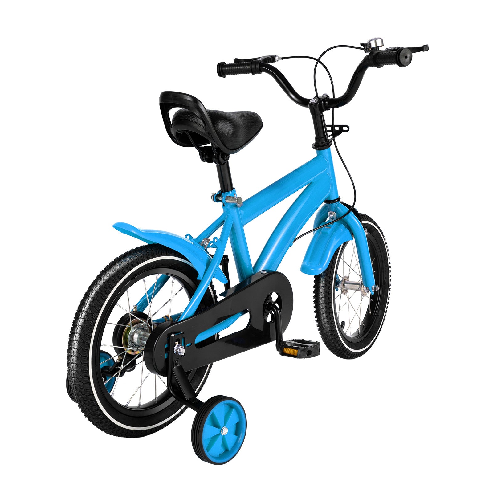 14 Pollici Bicicletta per Bambini, Bicicletta di Equilibrio per Ragazzi e Ragazze, Stabilizzatori in Acciaio, Antiscivolo, Colore Blu