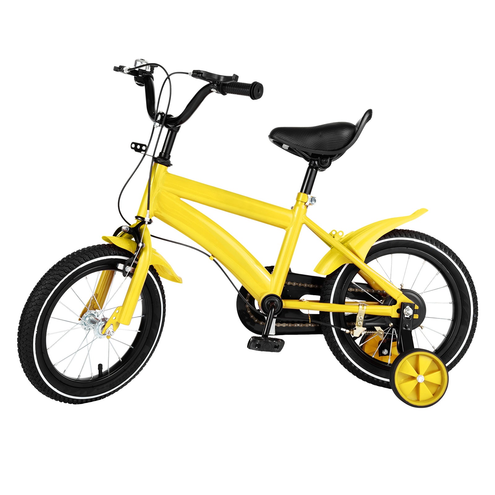 14" Bicicletta per Bambini /Bambine Kid Balance Riding Bike con Ruote da Allenamento Giallo