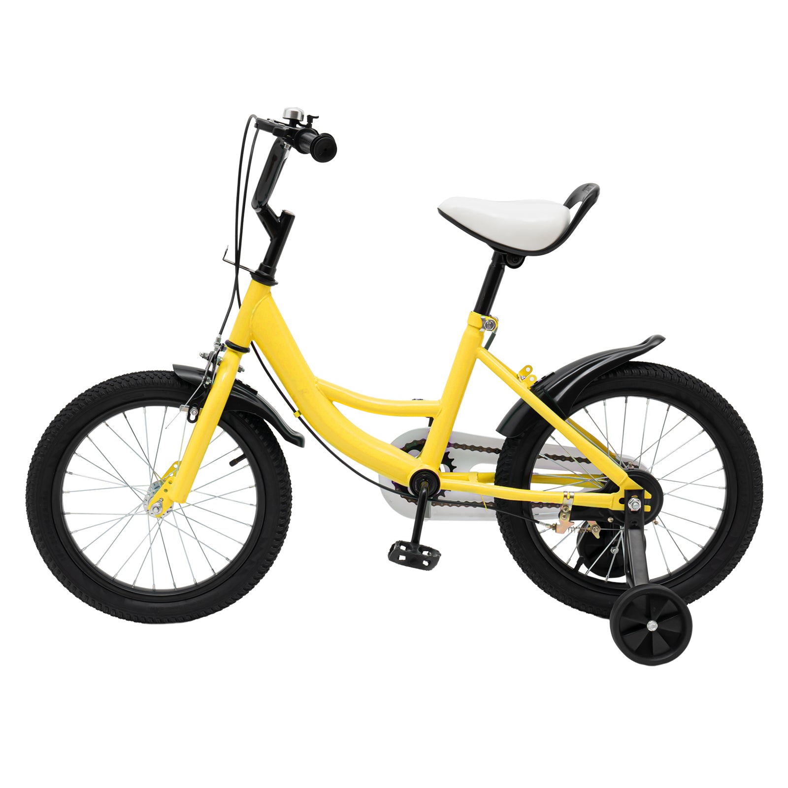 16 Pollici Bicicletta Bici per Bambini /Bambine con Ruota Ausiliaria 9,5 kg, Giallo Bici Regalo