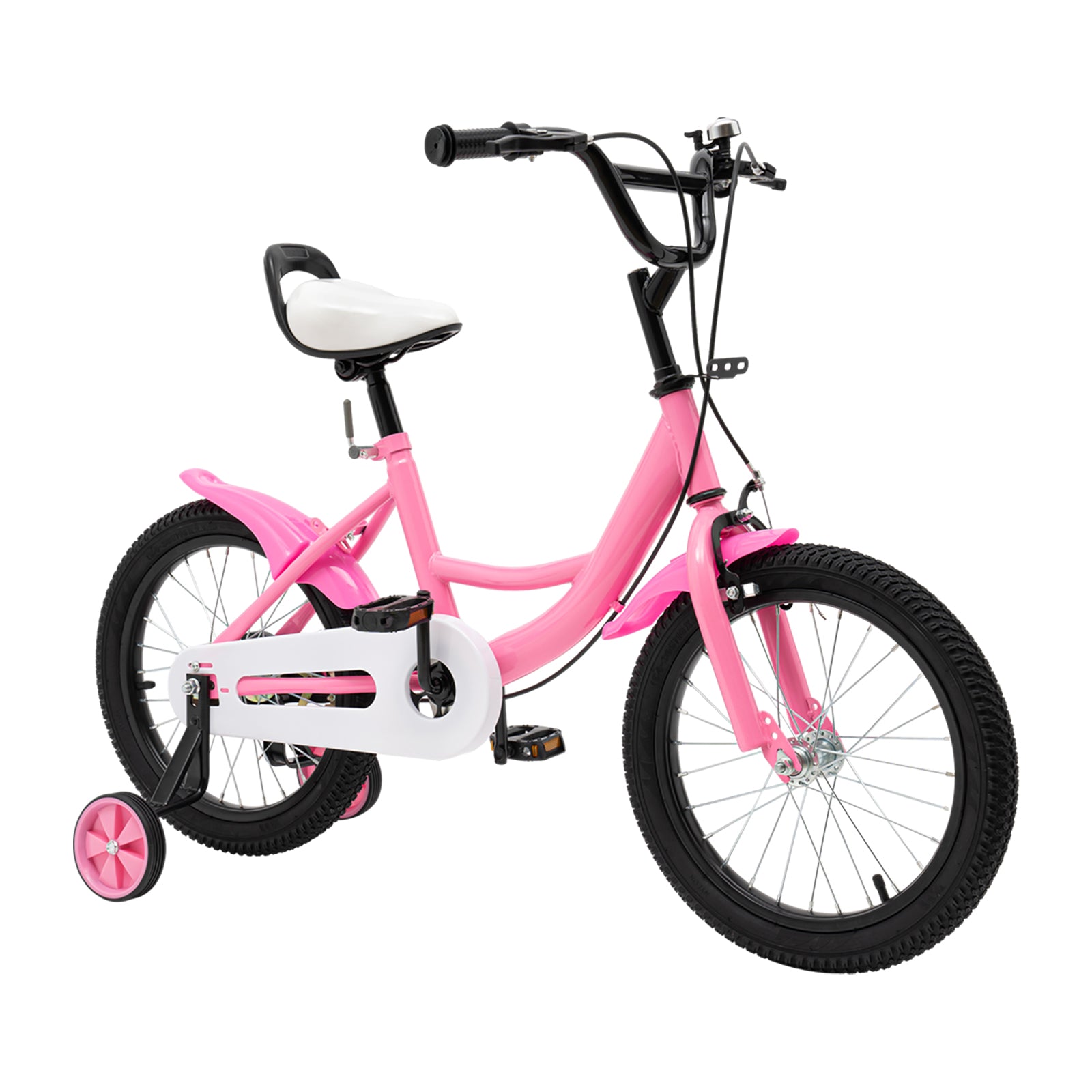 16 Pollici Bicicletta per Bambini/Bambine Ragazzi Ragazze, Bicicletta Universale con Ruote da Allenamento (Rosa)