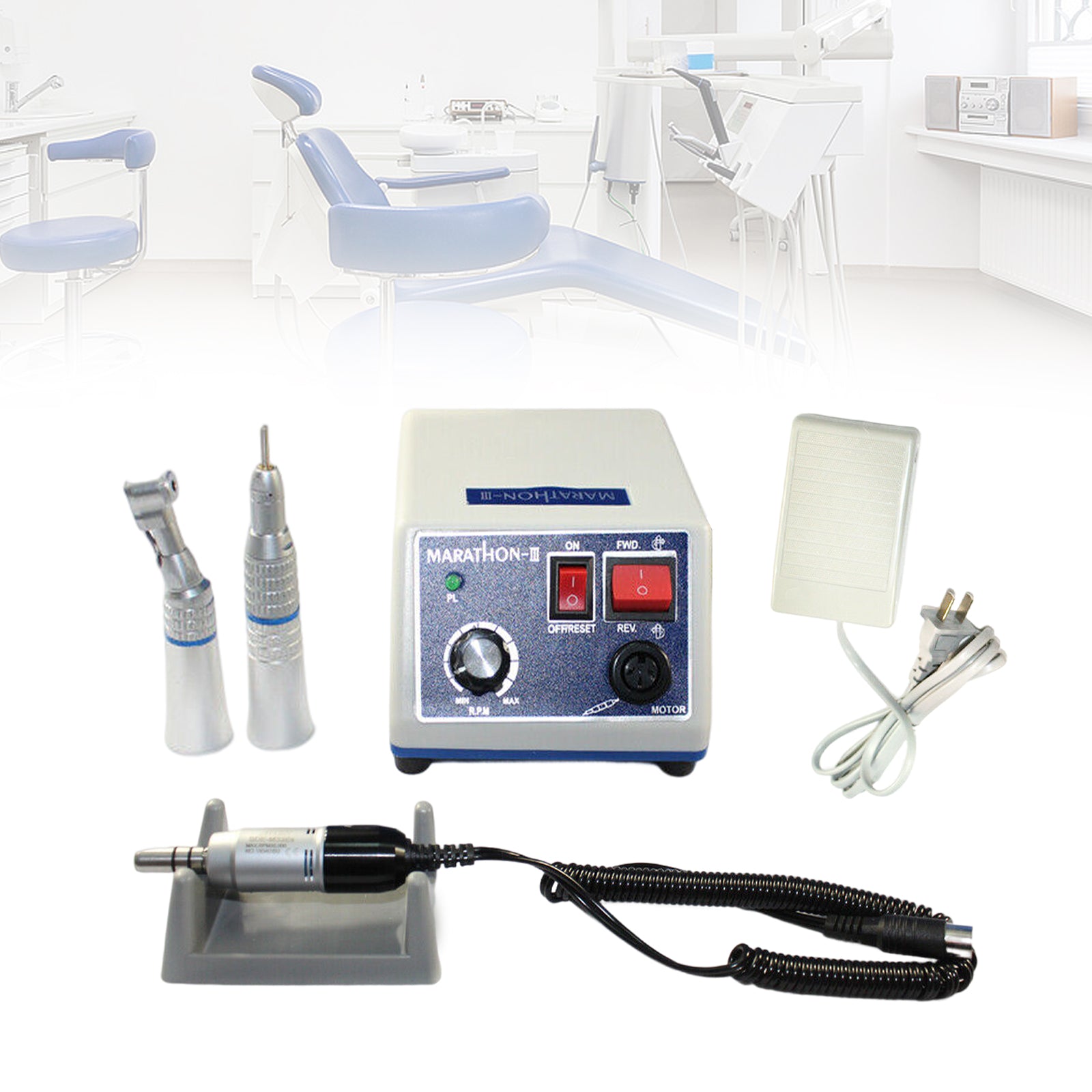 Laboratorio dentistico, micromotore Marathon, 35K rpm, dritto e contrangolo